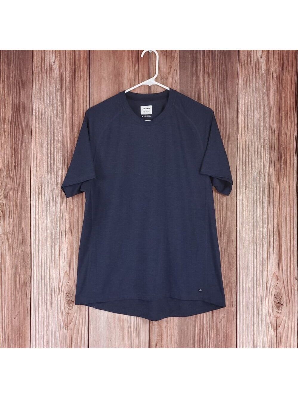 prAna Mens Size Medium Mission Trails Short Sleeve Tee T-Shirt Navy Blue